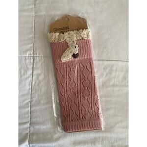 Pink Lace Crocheted Boot Cuffs NEW
